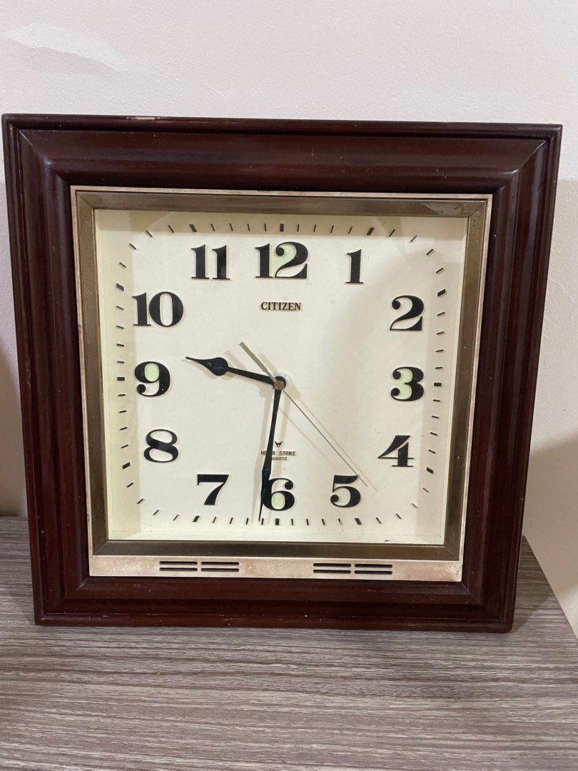 Citizen Wall Clock in Wood Frame with chime, Furniture & Home Living