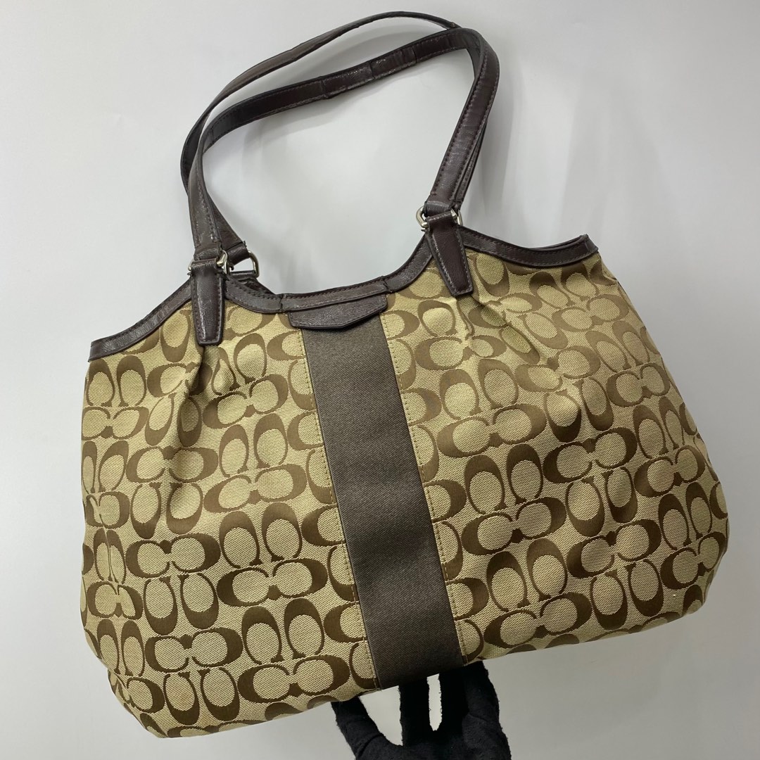 COACH F28503 BEIGE CANVAS TOTE BAG 227036774 Women s Fashion