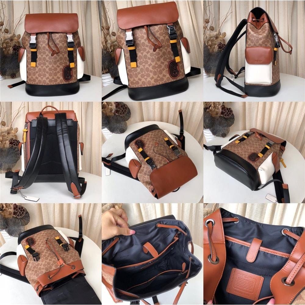 Rivington backpack in colorblock signature canvas with coach patch best sale
