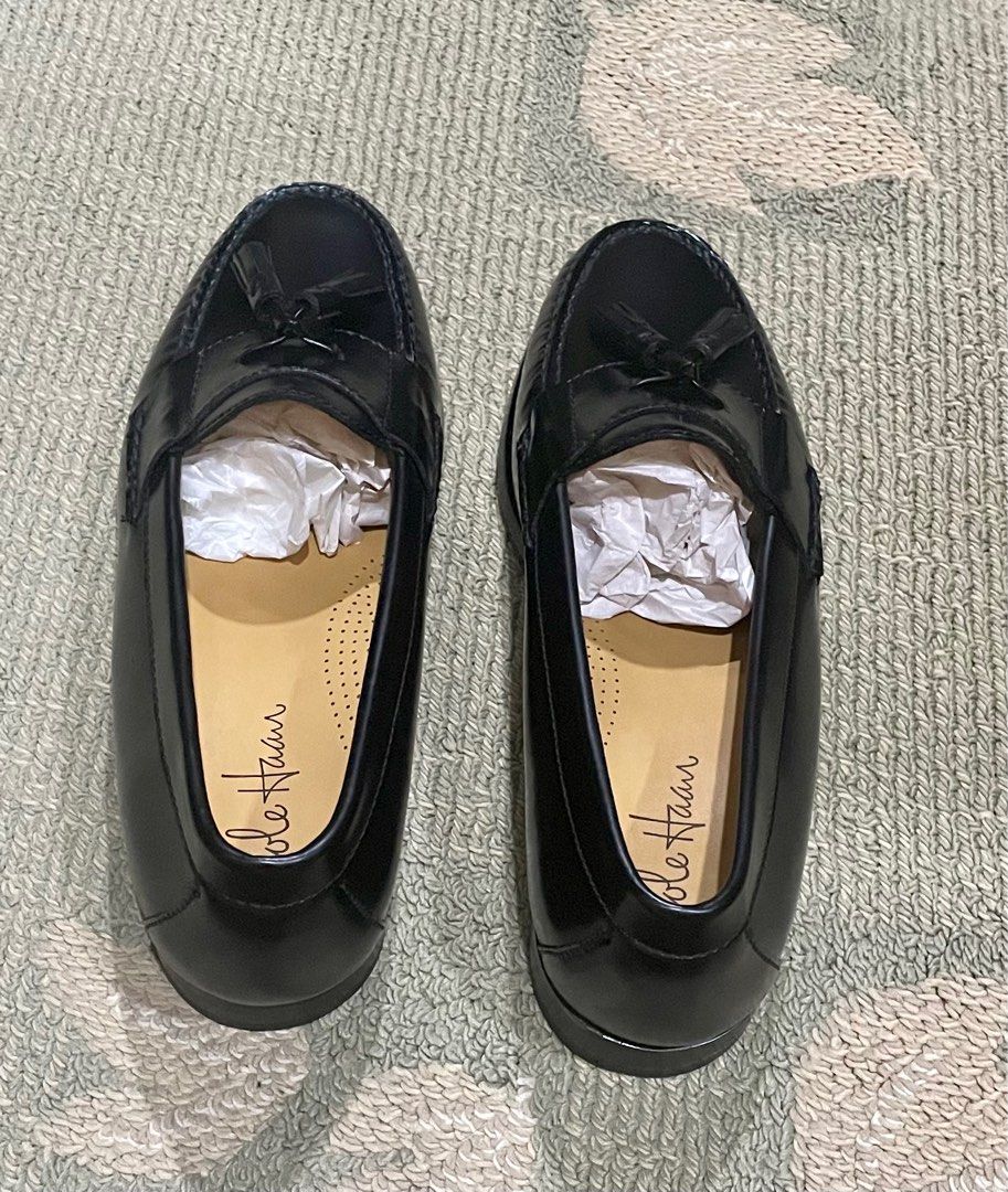 cole haan black tassel loafers