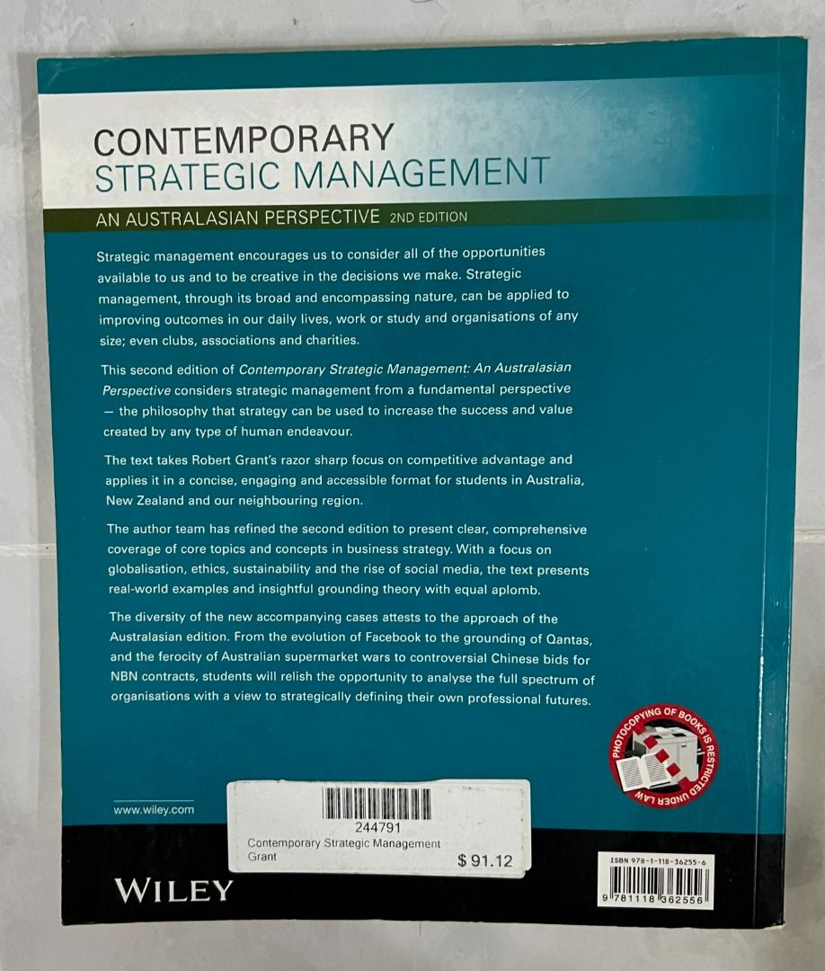 Contemporary Strategic Management: An Australasian Perspective, 2nd ...