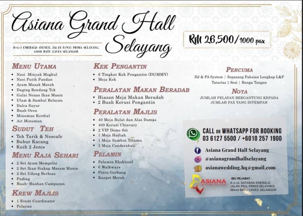 Couple replacement Wedding Venue at Asiana Grand Hall, Emerald Avenue