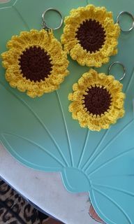Crochet Sunflower Keychain