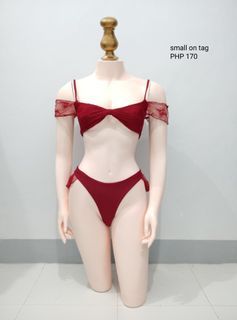 Dark red or maroon swimsuit