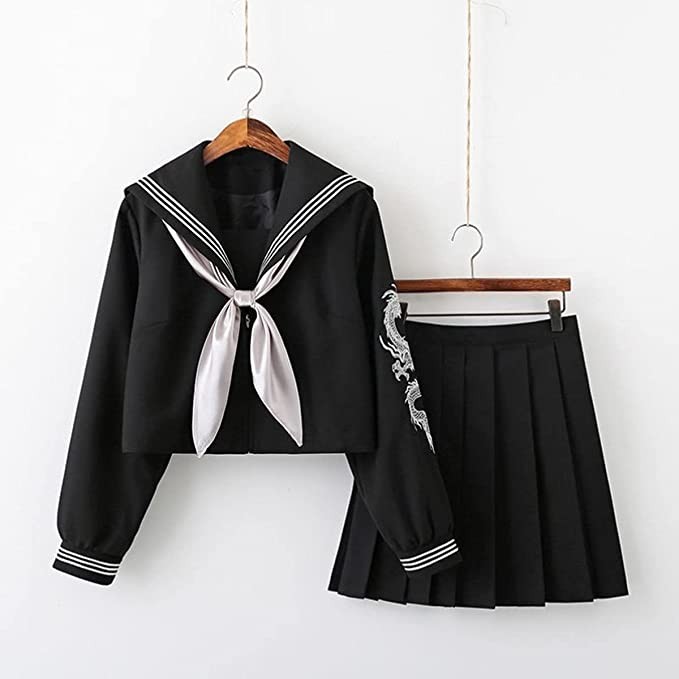 Embroidered Black Seifuku, Women's Fashion, Dresses & Sets, Sets or ...