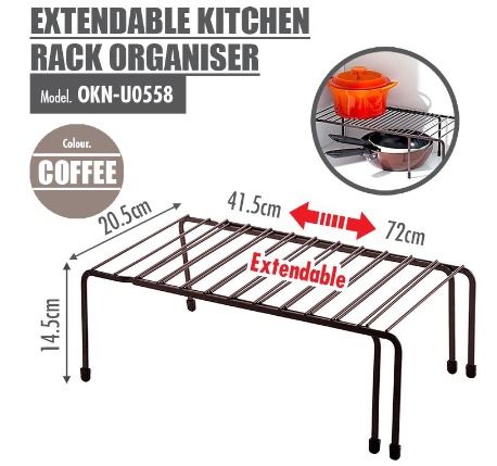 Extendable Kitchen Rack Organiser (Coffee) (JL0518), Furniture & Home ...