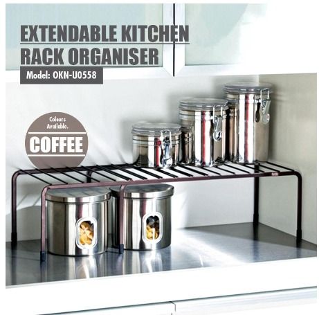 Extendable Kitchen Rack Organiser (Coffee) (JL0518), Furniture & Home ...