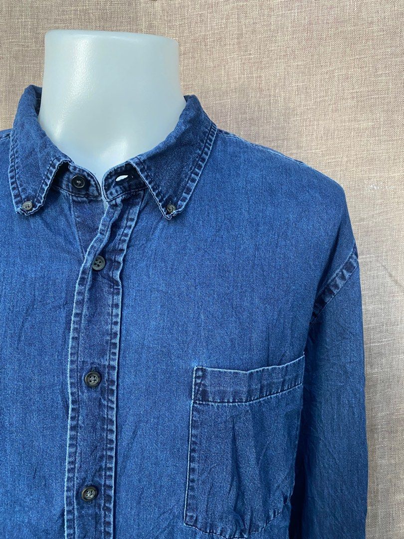 Faded Glory Denim Long Sleeve Shirt Men s Fashion Tops Sets