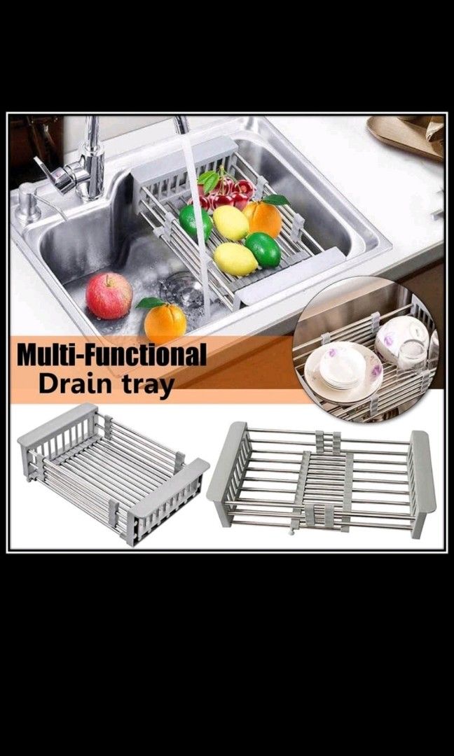 Foldable Kitchen Sink Drainer & Expandable Drainer Tray, Furniture & Home Living, Home