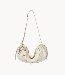 Fossil Gigi Crescent Shoulder Bag in White
