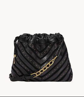 Fossil Gigi Drawstring Shoulder Bag in Black