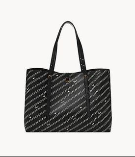 Fossil Kier Cactus Leather Tote in Black