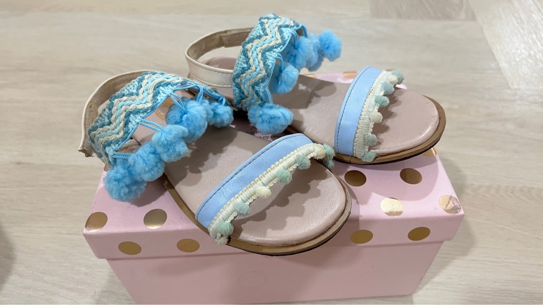 Girls pom pom sandals sales