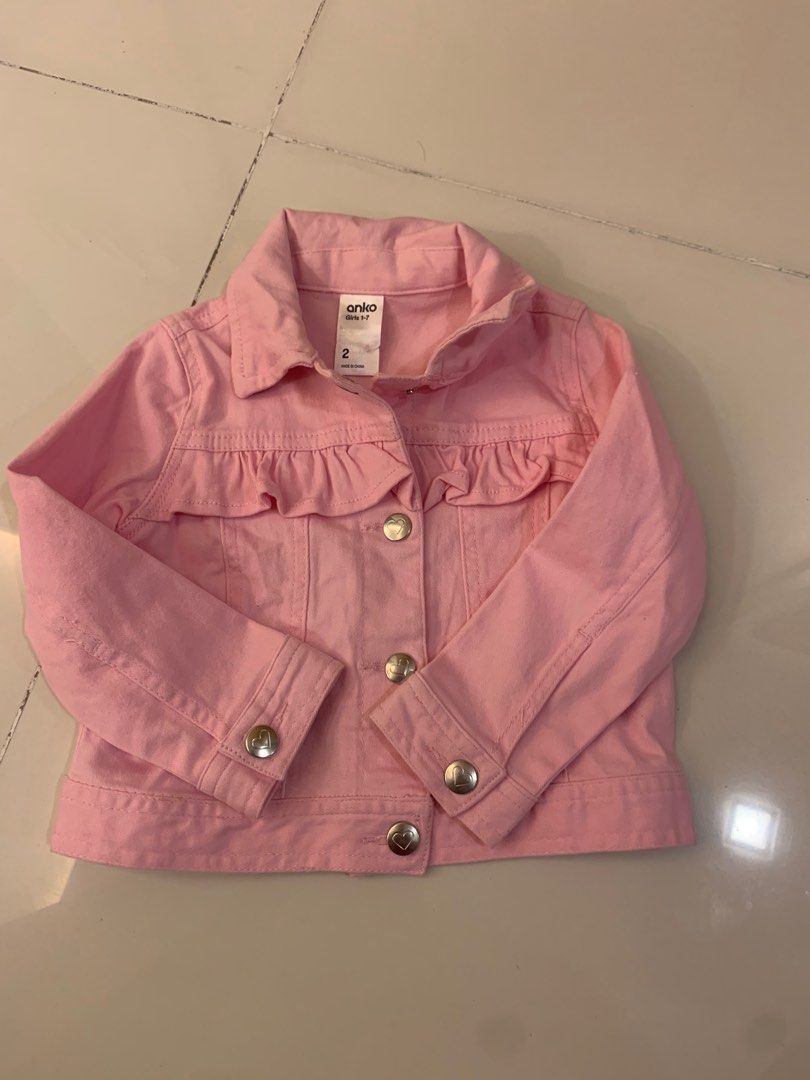 Girls pink 2024 denim jacket