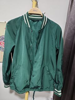 Gu uniqlo green sheer pit 20-20.5" jacket zip up s-m