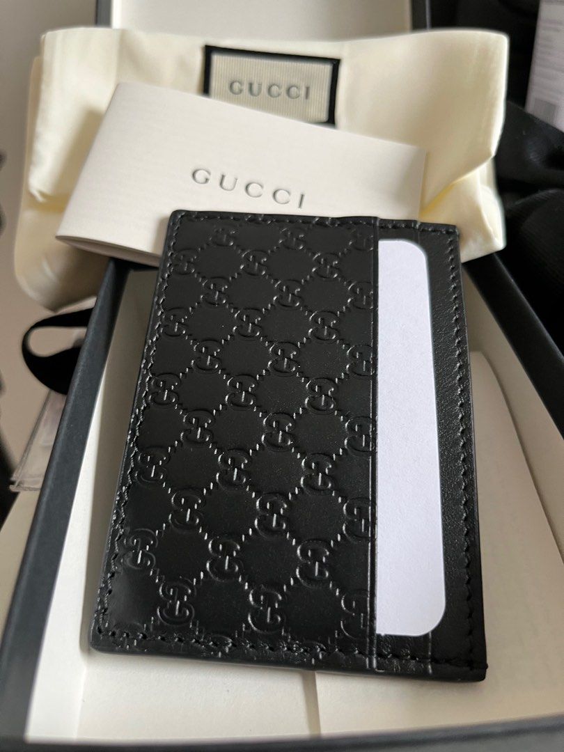 Gucci Guccissima card holder BNIB, Men's Fashion, Watches & Accessories