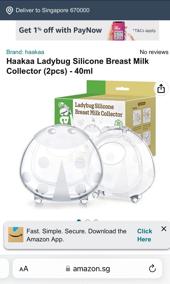 Haakaa Ladybug Silicon Breastmilk Collector, Babies & Kids, Nursing