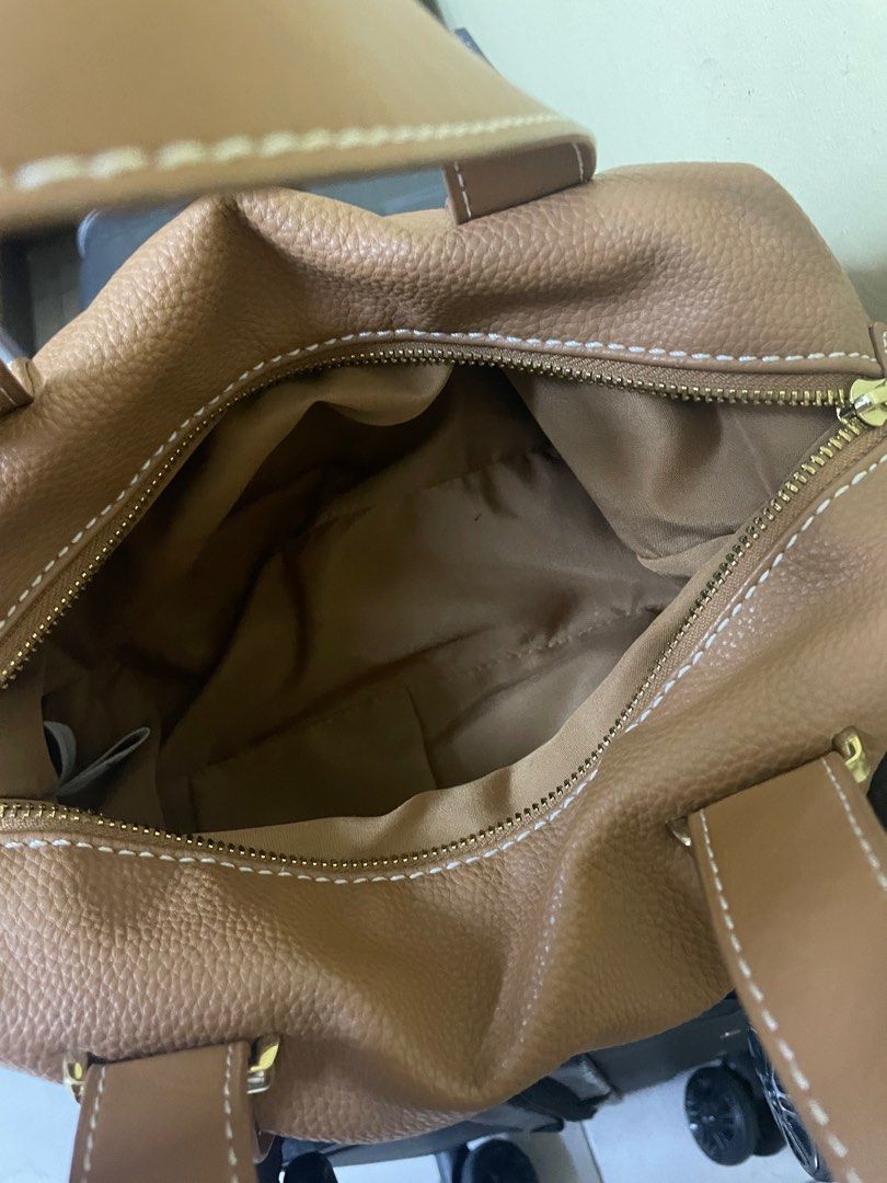 Harrods brown Rylett Top-Handle Barrel Bag