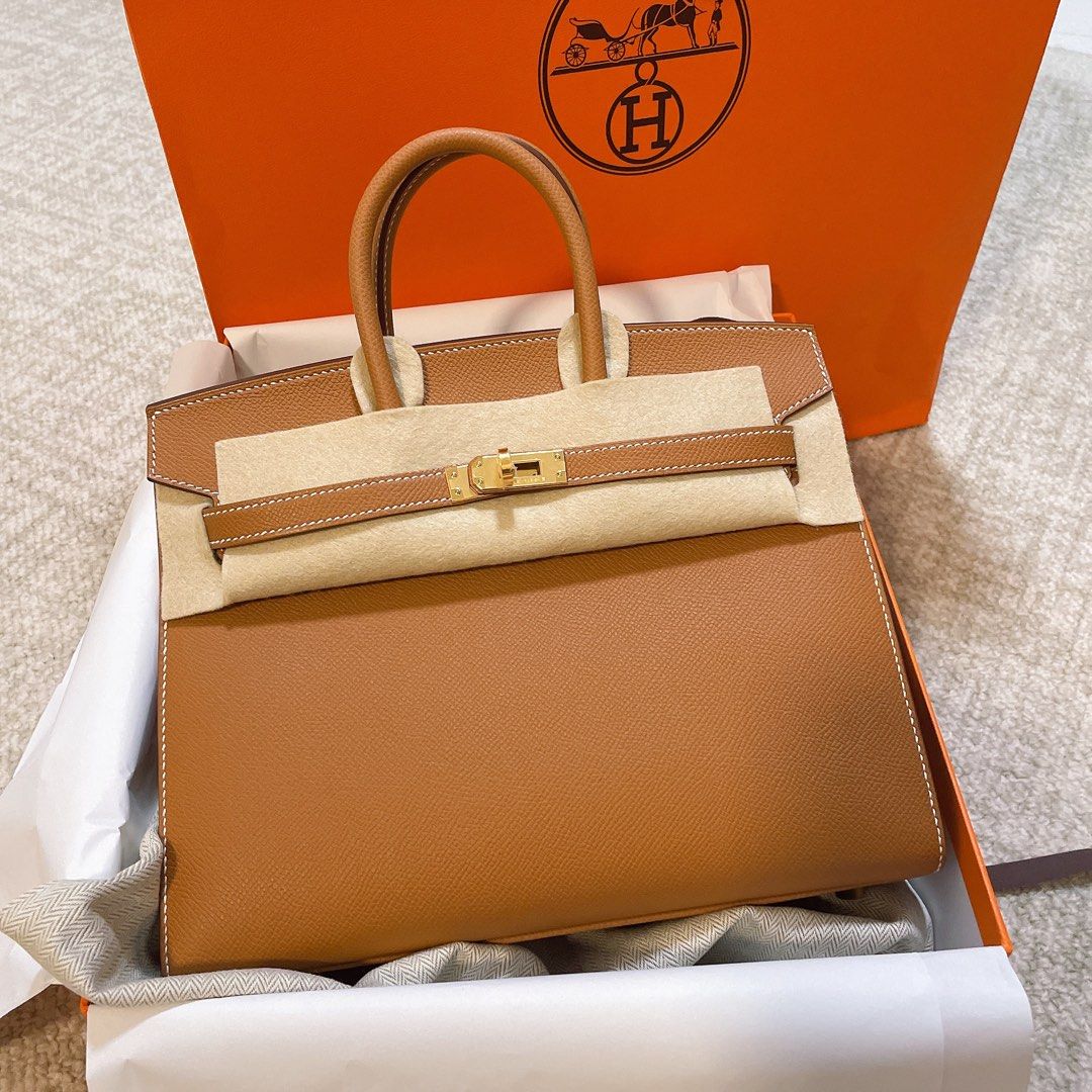 Hermes Birkin 25 Gold Togo GHW, Luxury, Bags & Wallets on Carousell