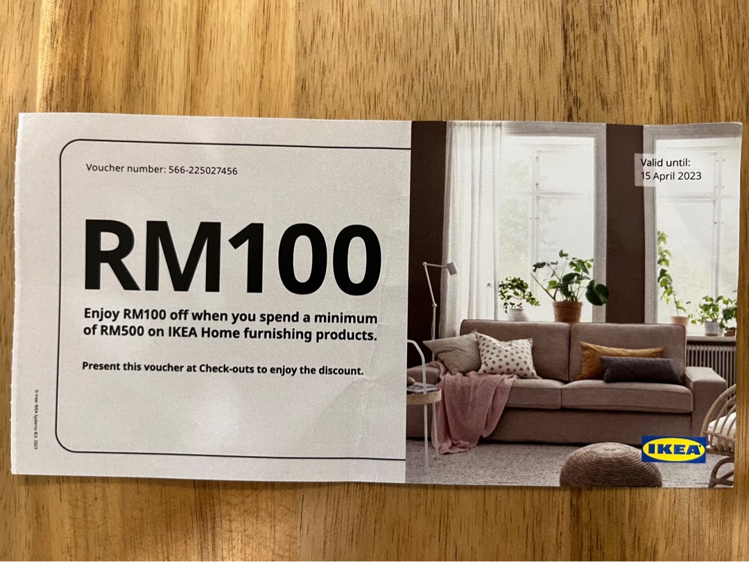 IKEA BATU KAWAN RM100 Voucher, Tickets & Vouchers, Vouchers on Carousell