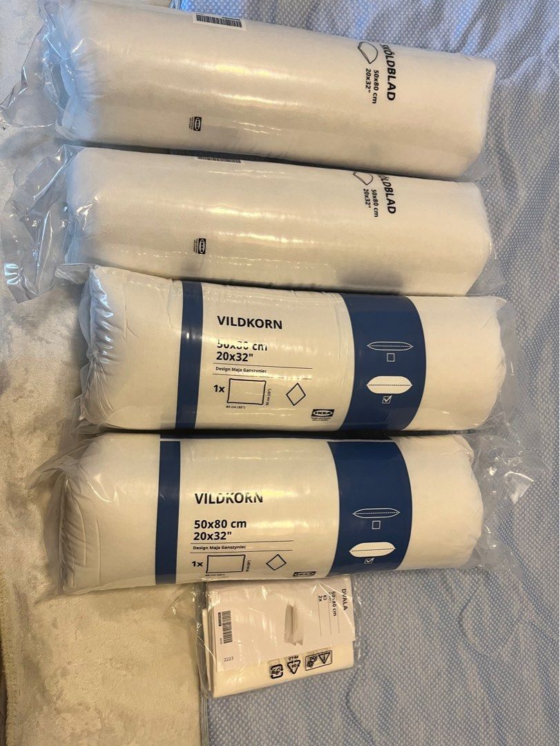 Ikea Pillows (free pillow sheets), Furniture & Home Living, Bedding