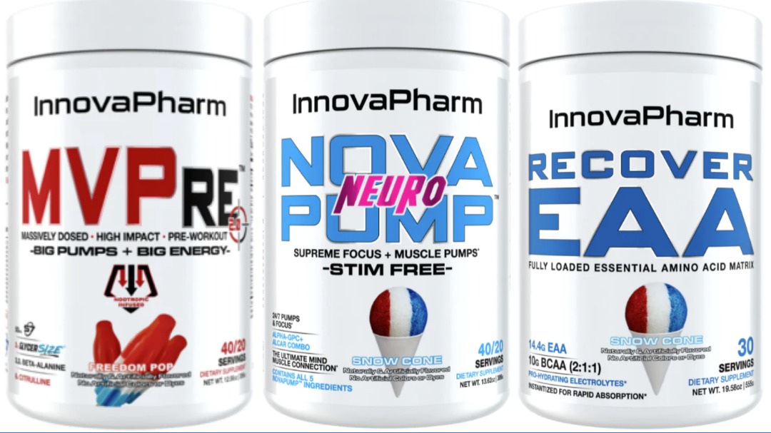 Innovapharm Complete Stack (PreWorkout + Pump + Intra Workout), 健康及