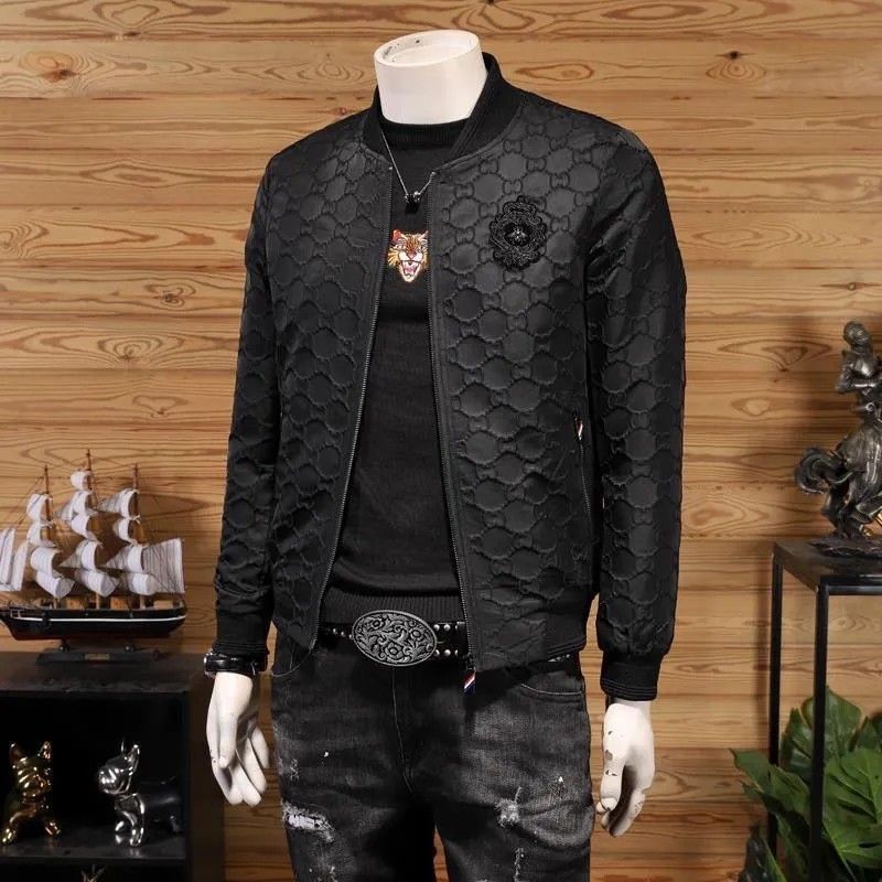 Jacket casual men black size M 4XL Bomber jacket business casual jacket