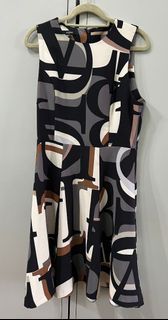 Jaspal Black White Grey and Brown Dress with Alphabets