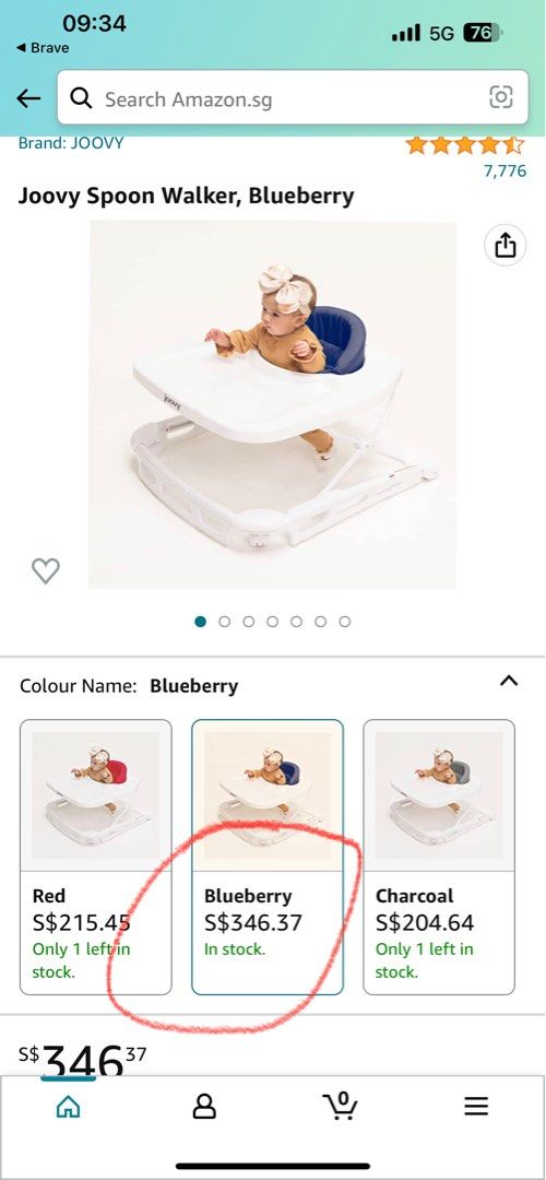 Joovy Spoon Walker (Blueberry), Babies & Kids, Infant Playtime on Carousell