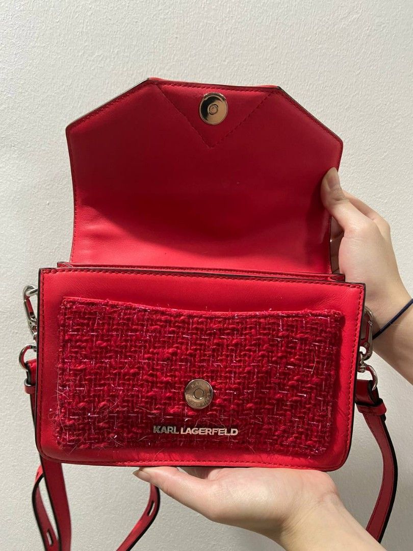 Karl Lagerfeld Red Crossbody Shoulder Bag