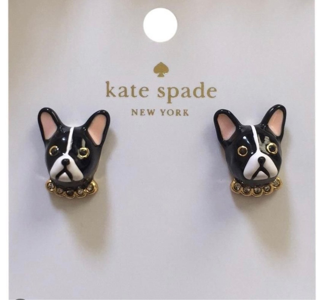 French bulldog shop earrings kate spade