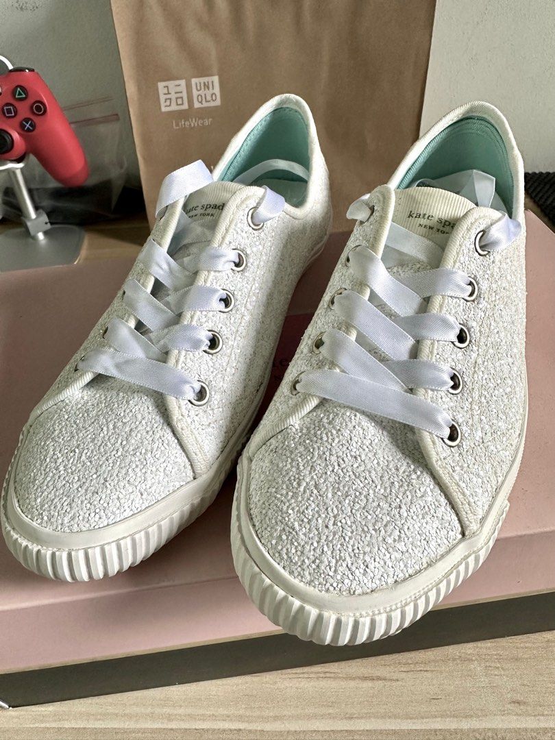 White glitter shoes wedding store