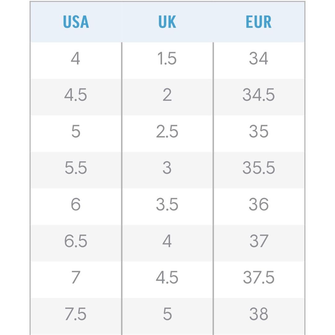 Keds new arrivals size chart