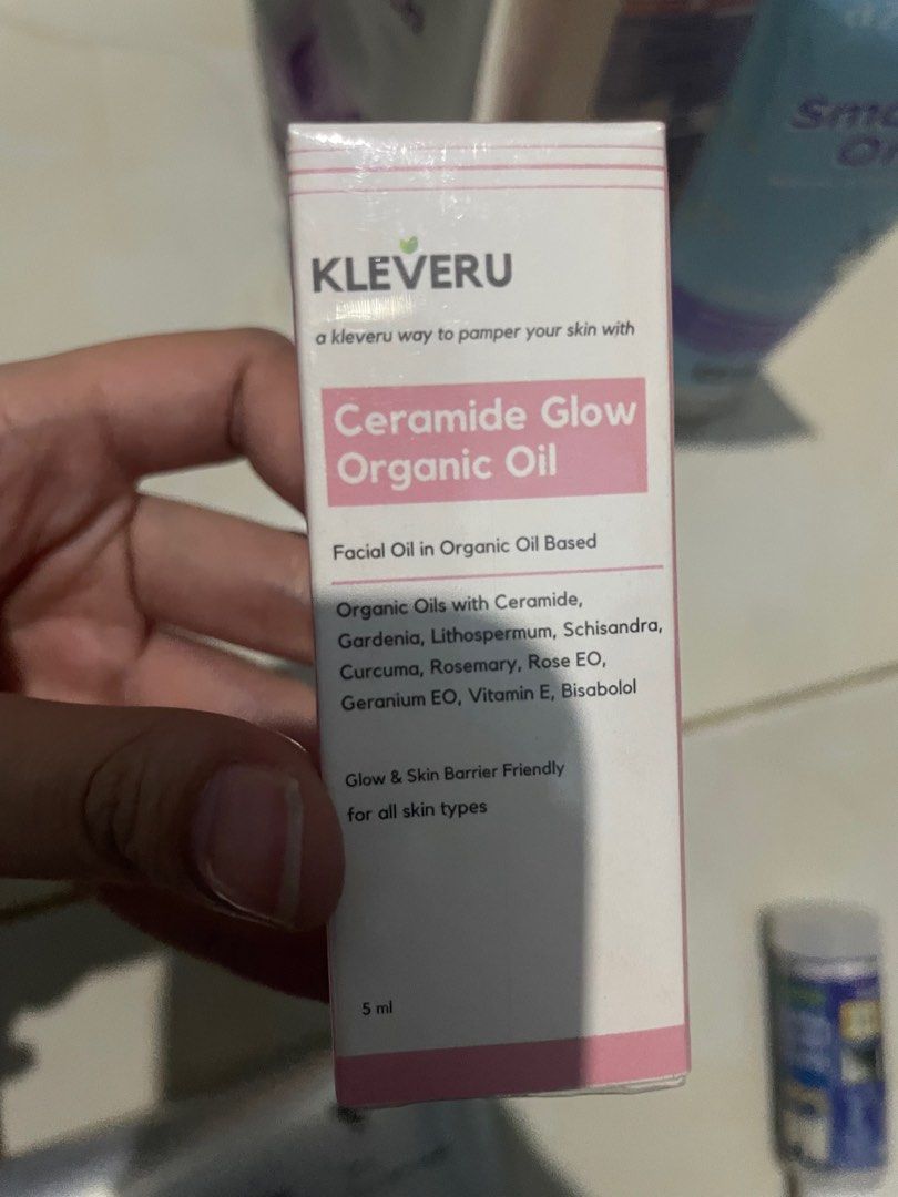 Kleveru Ceramide Glow Organic Face Oil 5ml, Kesehatan & Kecantikan