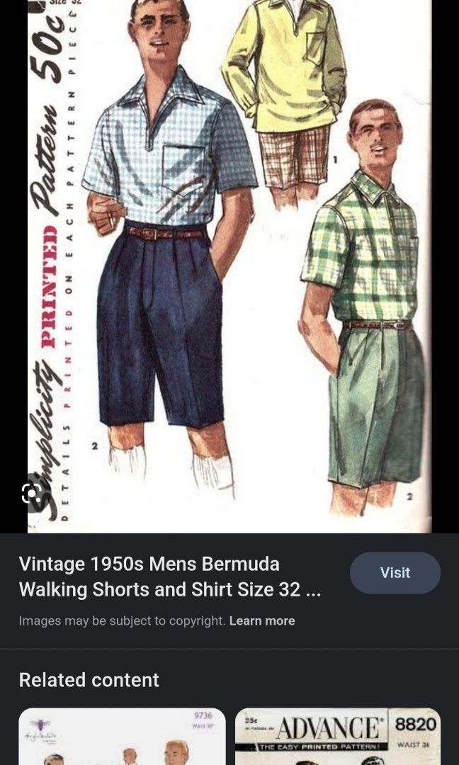 1950s vintage bermuda shorts concept Men s Fashion Bottoms Shorts on Carousell
