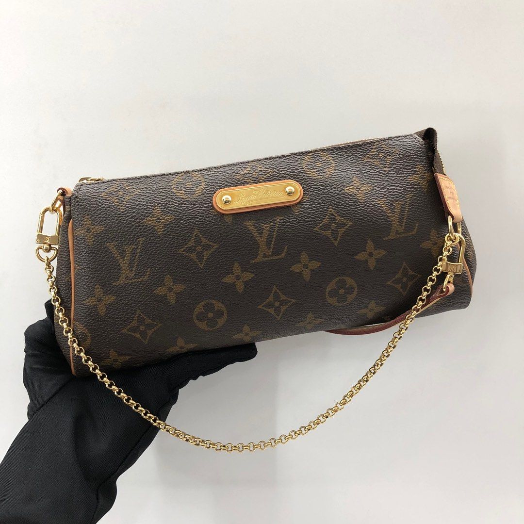 LOUIS VUITTON Monogram Eva Chain Strap Clutch Shoulder Bag Crossbody M95567  2way