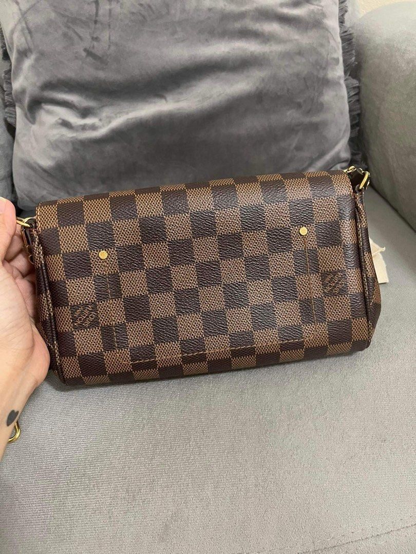 Authenticated Used Louis Vuitton Damier Hampstead MM Handbag Tote Bag  N51204 Brown Ebene PVC Leather Women's LOUIS VUITTON 