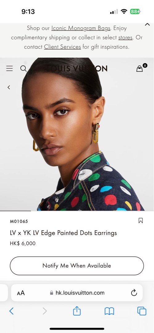 Louis Vuitton LV x YK LV Edge Painted Dots Earrings