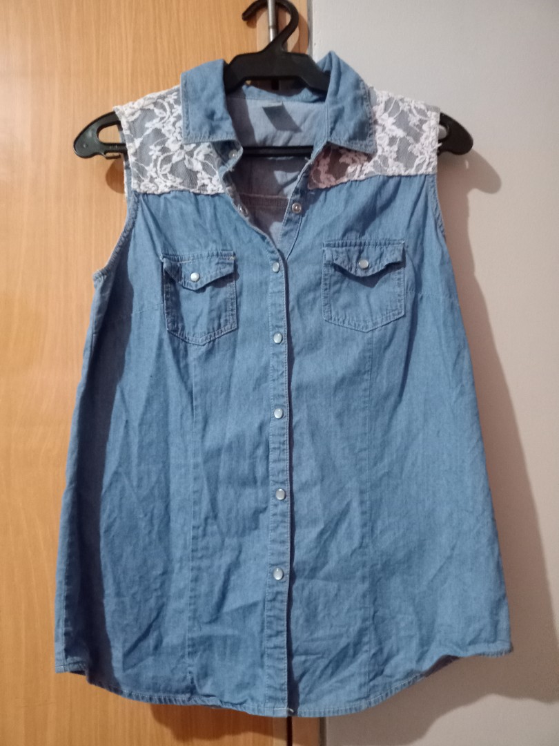 Maong blouse on Carousell