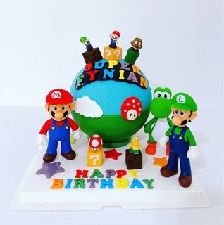 Mario pinata cake/ custom cake/knock knock  cake/money pulling cake