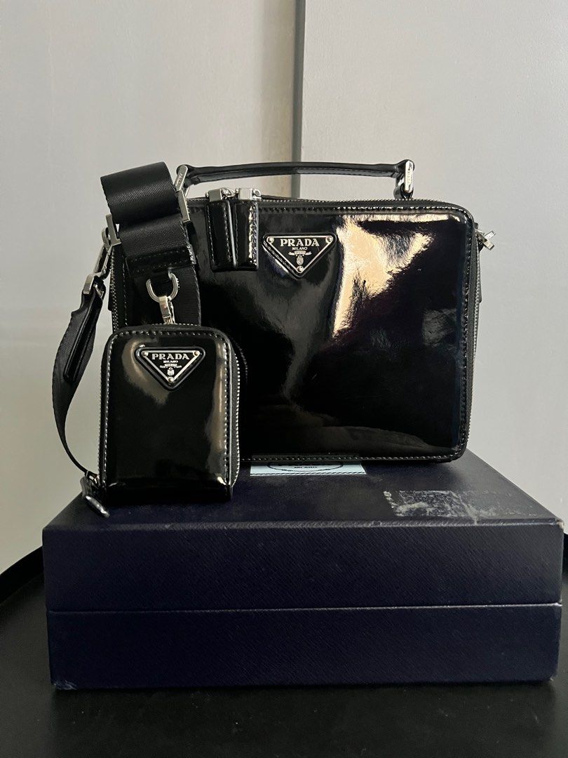 Medium Prada Brique brushed leather bag, Luxury, Bags & Wallets on Carousell