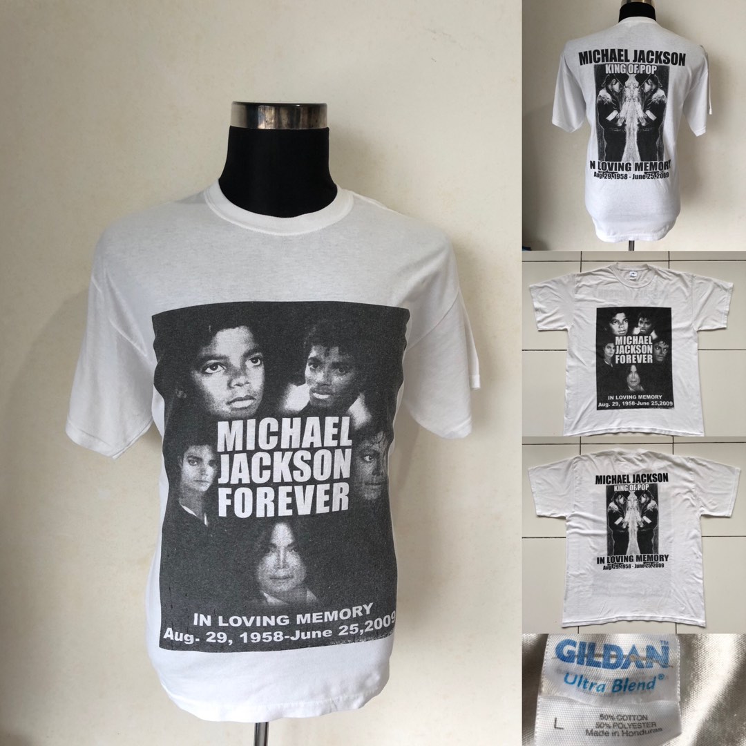 Michael Jackson T Shirt “In Loving Memory”. Sz L. Black with Graphics