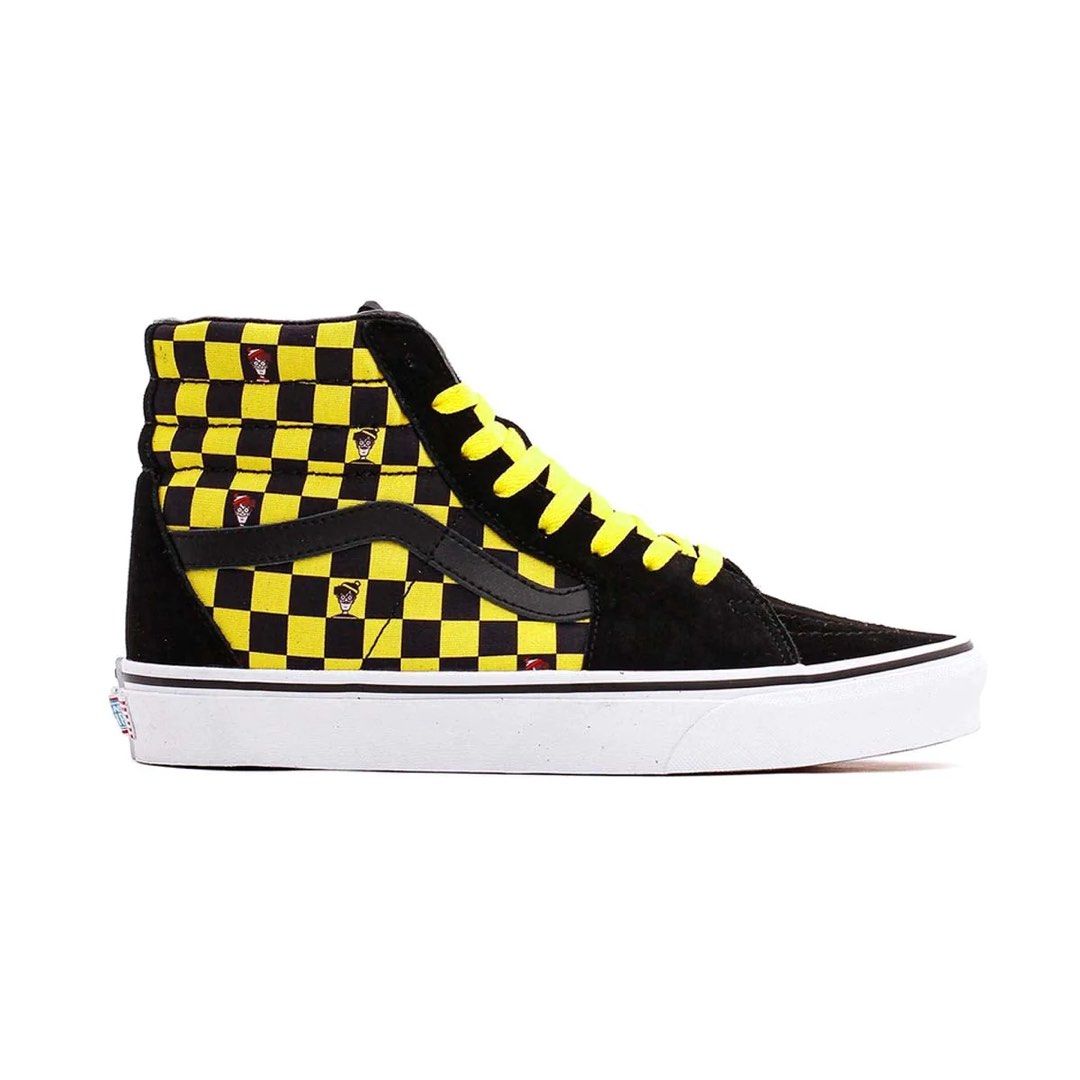 Yellow checkered cheap vans high tops