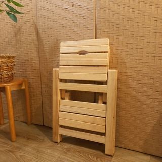 Multipurpose Heavy duty solid wood folding step stool ladder side table scandi japandi minimalist korean aesthetic