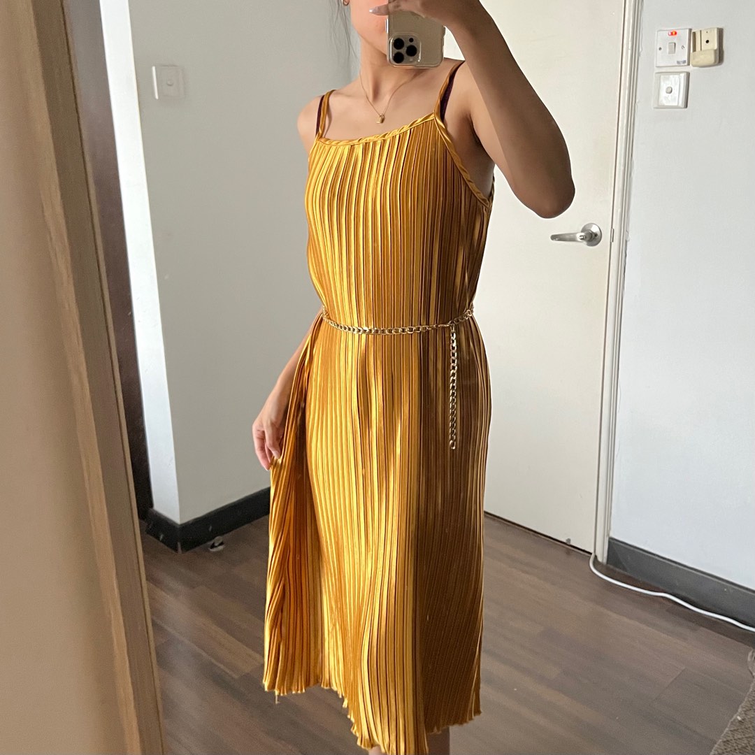 Mustard gold online color dress