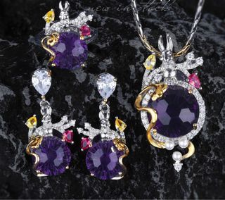 Necklace earrings ring set