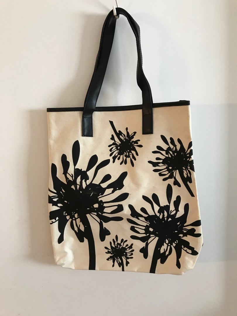NEW Chic Black White Mod Canvas Tote Bag Women s Fashion Bags