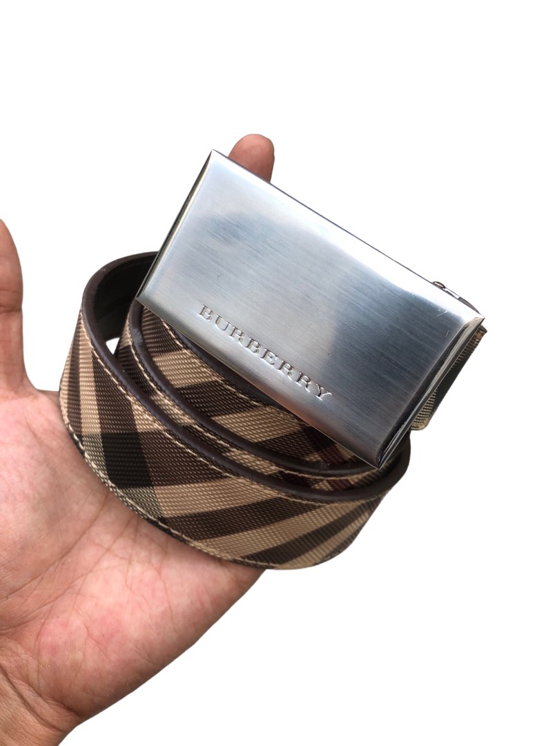 Nice BURBERRY LONDON Buckle Back Belt Nova Check for Men