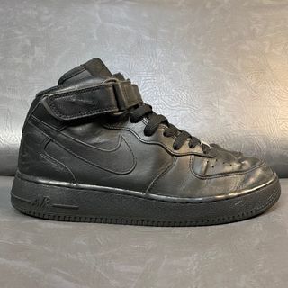 Nike Air Force 1 (sz41) Mid Triple Black Sepatu Second Original