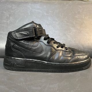 Nike Air Force 1 (sz44,5) Mid Triple black Sepatu Second Original